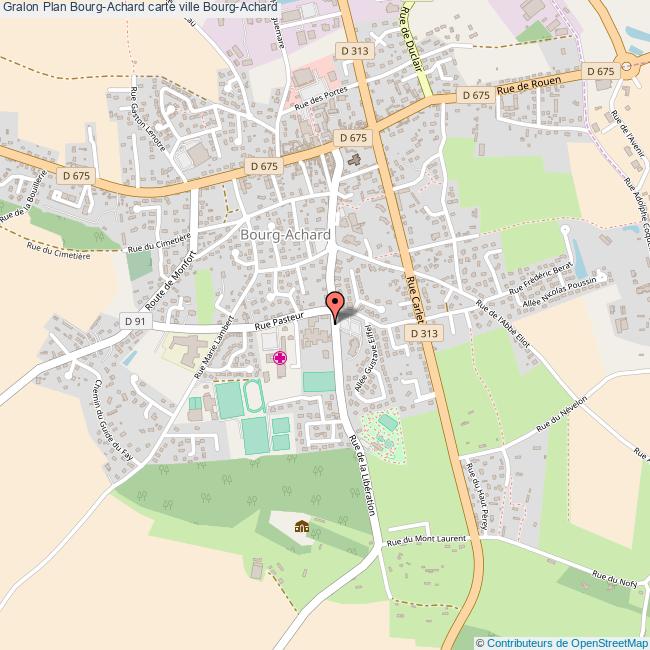 Plan BourgAchard carte ville BourgAchard