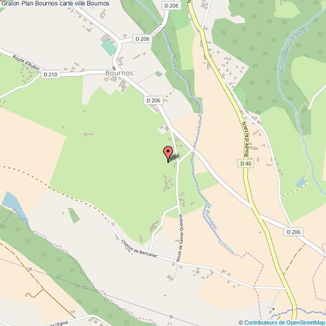 Plan Bournos carte ville Bournos
