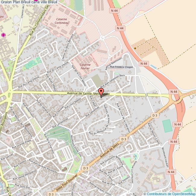 Plan Breuil carte ville Breuil