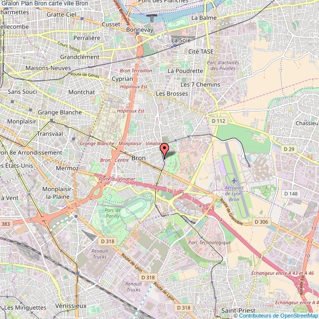 Plan Bron carte ville Bron