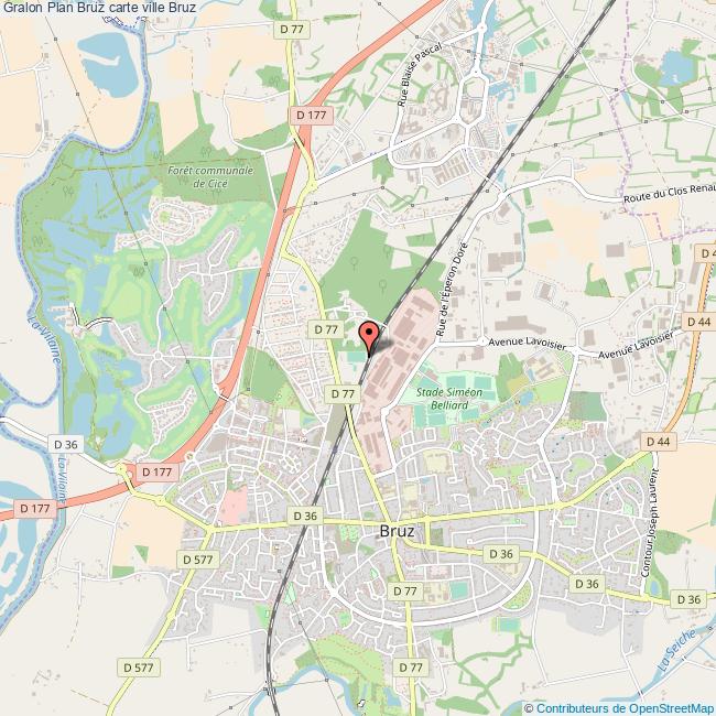 Plan Bruz carte ville Bruz