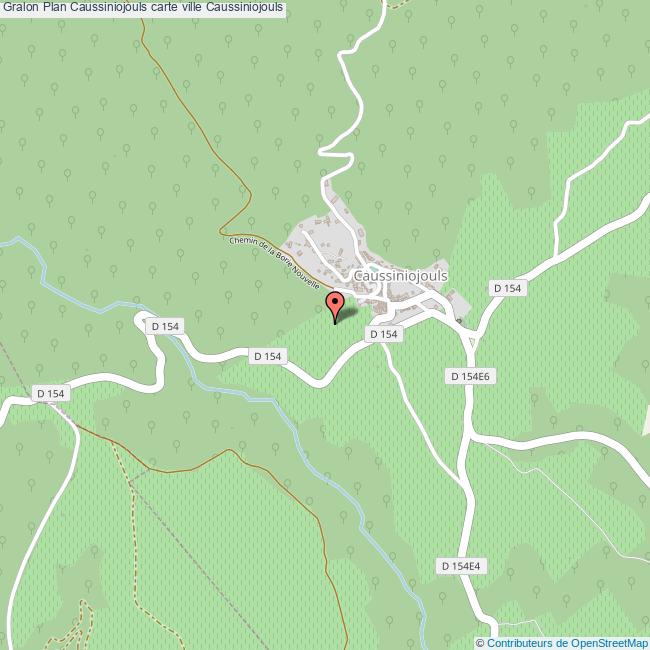 Plan Caussiniojouls carte ville Caussiniojouls