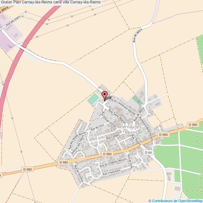 Plan Cernay-lès-Reims carte ville Cernay-lès-Reims