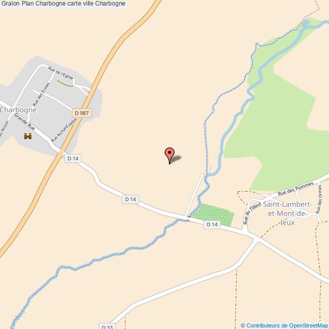 Plan Charbogne carte ville Charbogne
