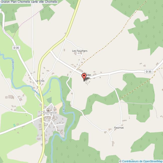 Plan Chomelix carte ville Chomelix