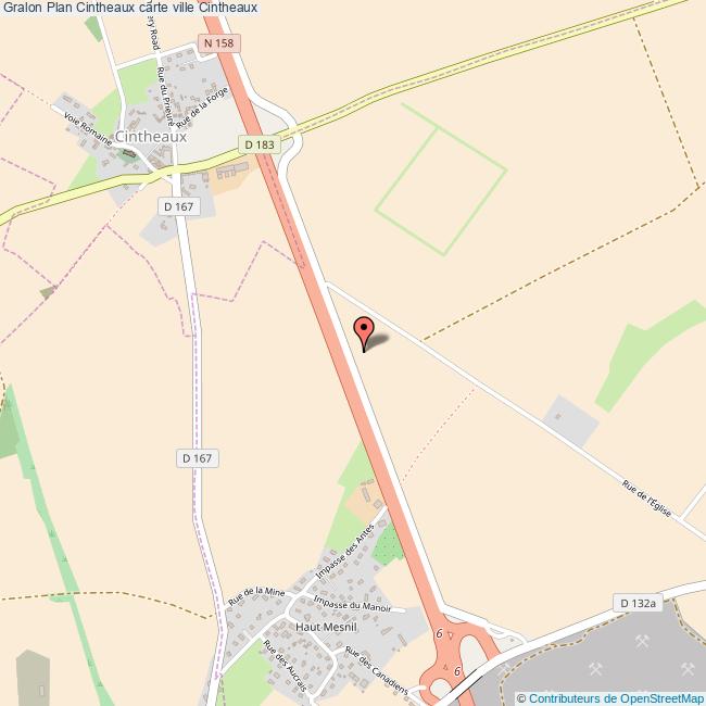 Plan Cintheaux carte ville Cintheaux