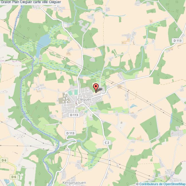 Plan Cléguer carte ville Cléguer