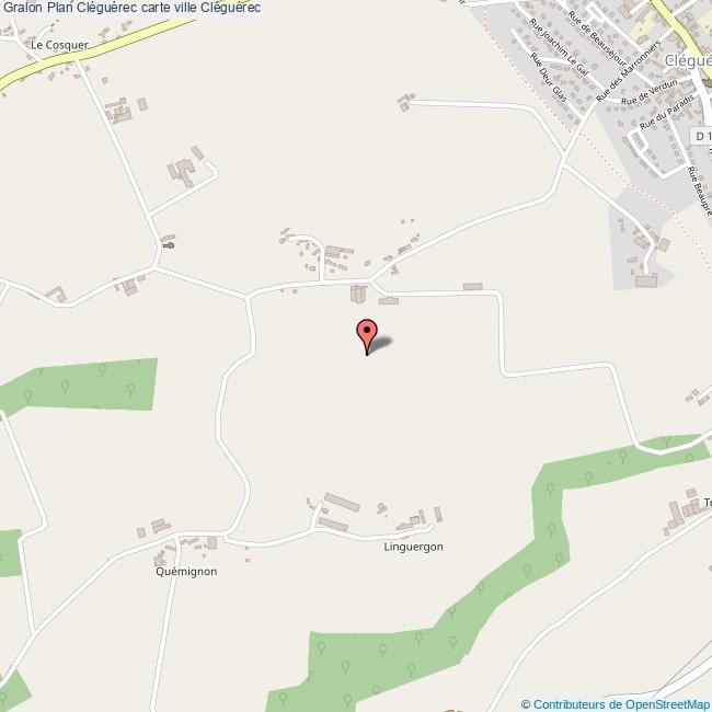 Plan Cléguérec carte ville Cléguérec