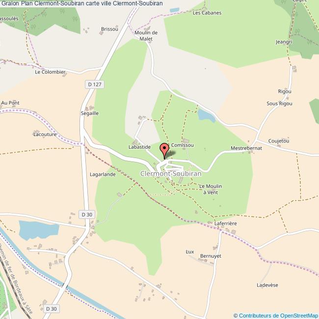 Plan ClermontSoubiran carte ville ClermontSoubiran