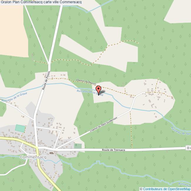 Plan Commensacq carte ville Commensacq