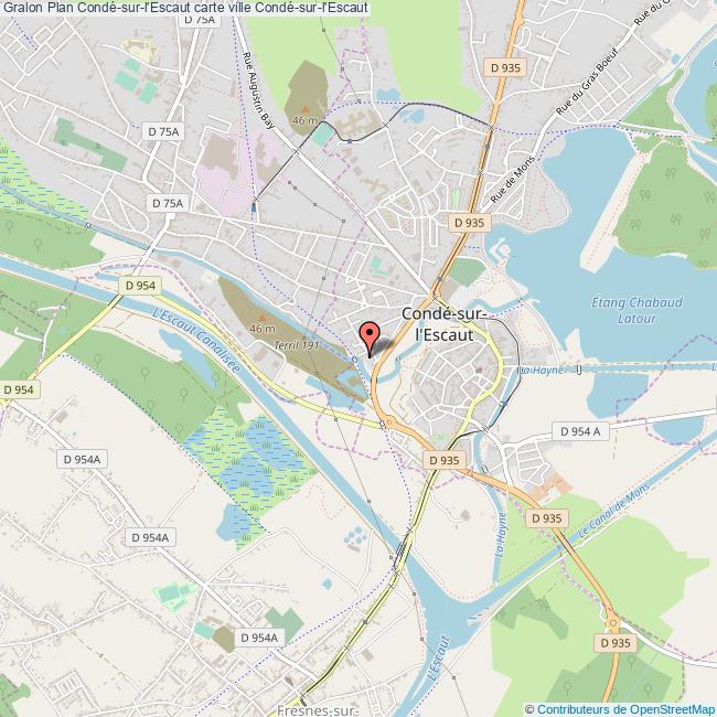 Plan Condésurl'Escaut carte ville Condésurl'Escaut
