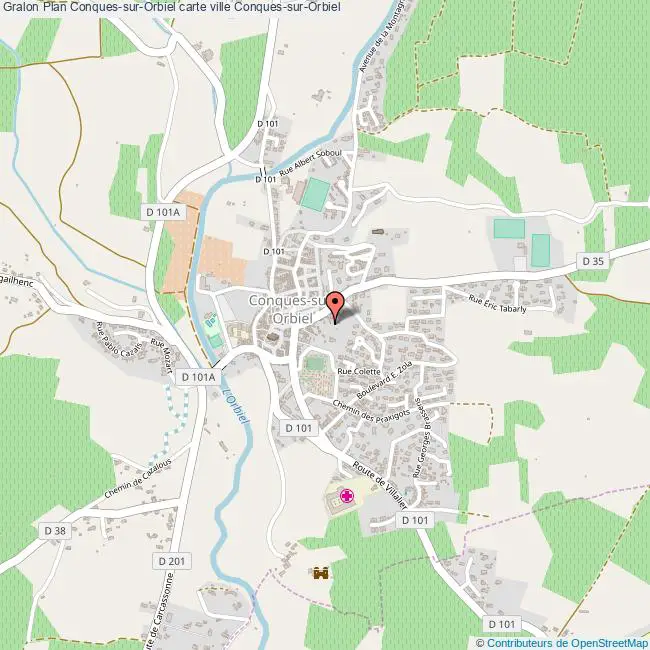 plan ville Conques-sur-Orbiel