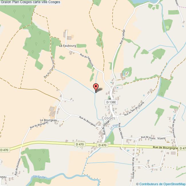 Plan Cosges carte ville Cosges