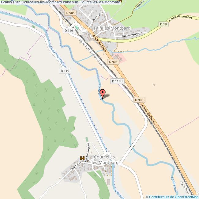 Plan CourcelleslèsMontbard carte ville CourcelleslèsMontbard