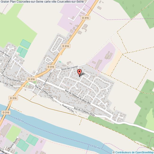 Plan CourcellessurSeine carte ville CourcellessurSeine