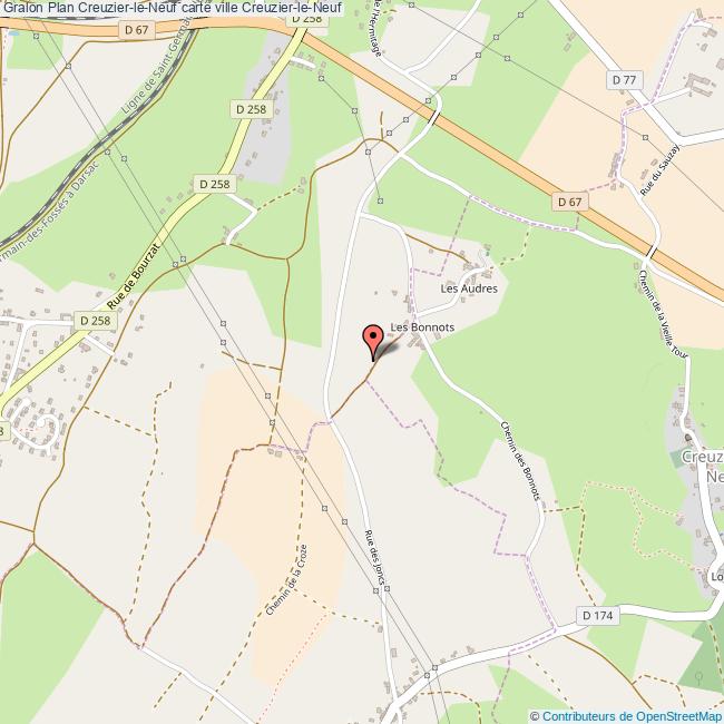 Plan CreuzierleNeuf carte ville CreuzierleNeuf