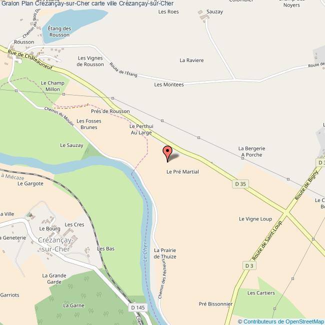 Plan CrézançaysurCher carte ville CrézançaysurCher