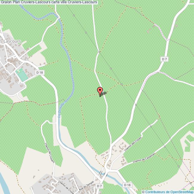 Plan CruviersLascours carte ville CruviersLascours