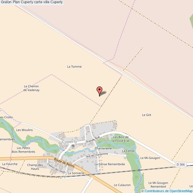 Plan Cuperly carte ville Cuperly