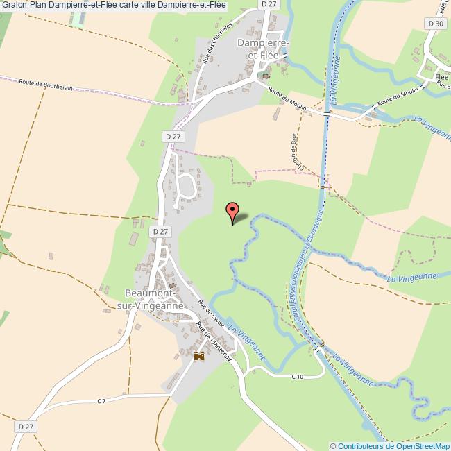 Plan DampierreetFlée carte ville DampierreetFlée