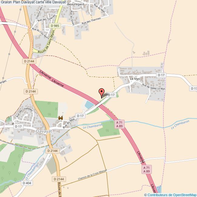 Plan Davayat carte ville Davayat