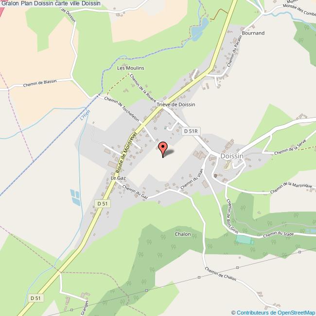 Plan Doissin carte ville Doissin