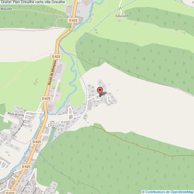Plan Dreuilhe carte ville Dreuilhe