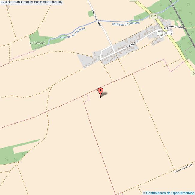 Plan Drouilly carte ville Drouilly