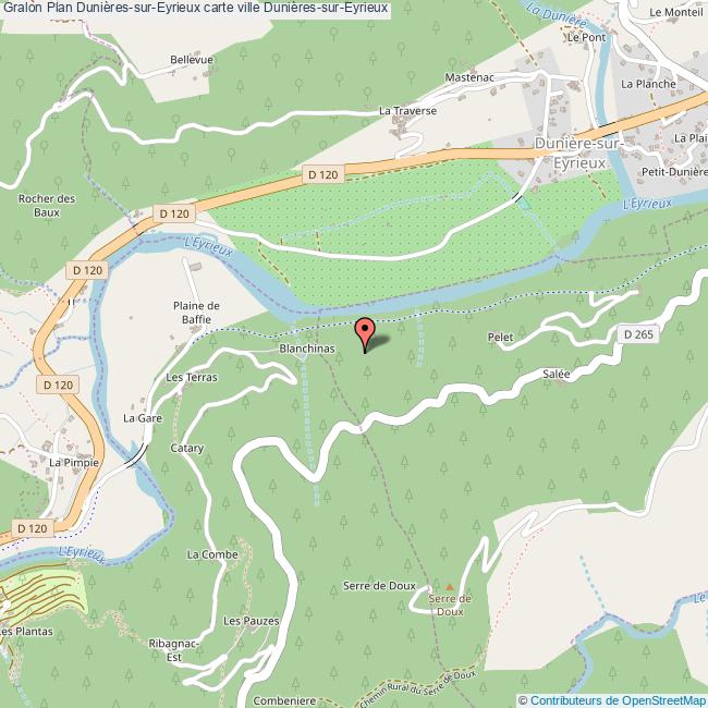 Plan DunièressurEyrieux carte ville DunièressurEyrieux