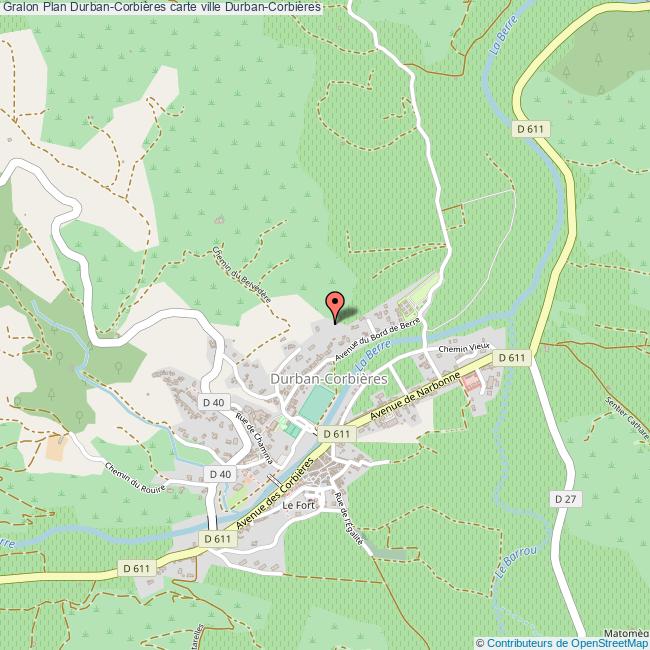 Plan DurbanCorbières carte ville DurbanCorbières