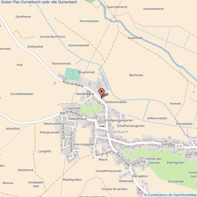 Plan Durrenbach carte ville Durrenbach