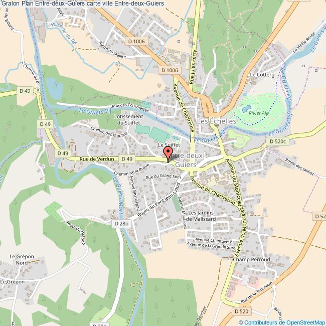 Plan EntredeuxGuiers carte ville EntredeuxGuiers