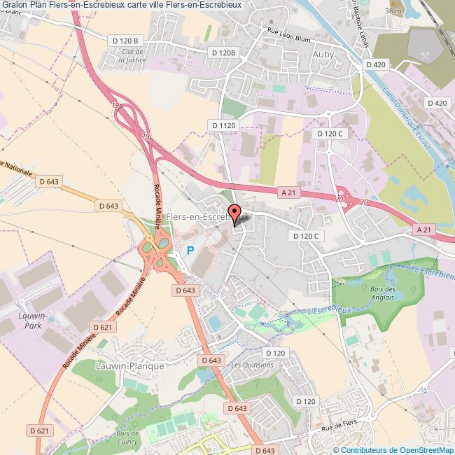 Plan FlersenEscrebieux carte ville FlersenEscrebieux