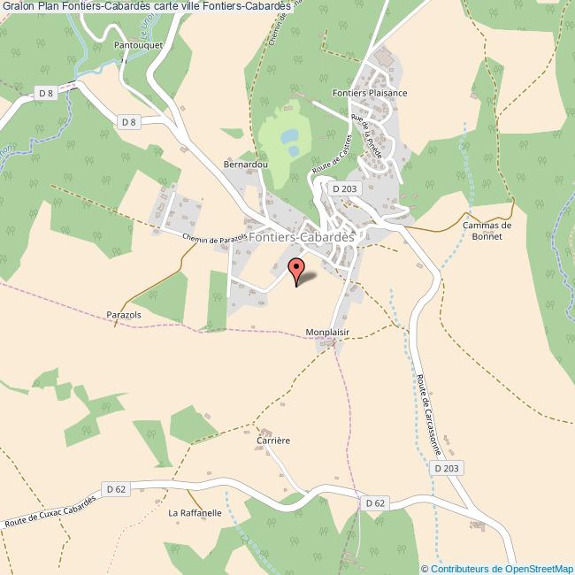 Plan FontiersCabardès carte ville FontiersCabardès