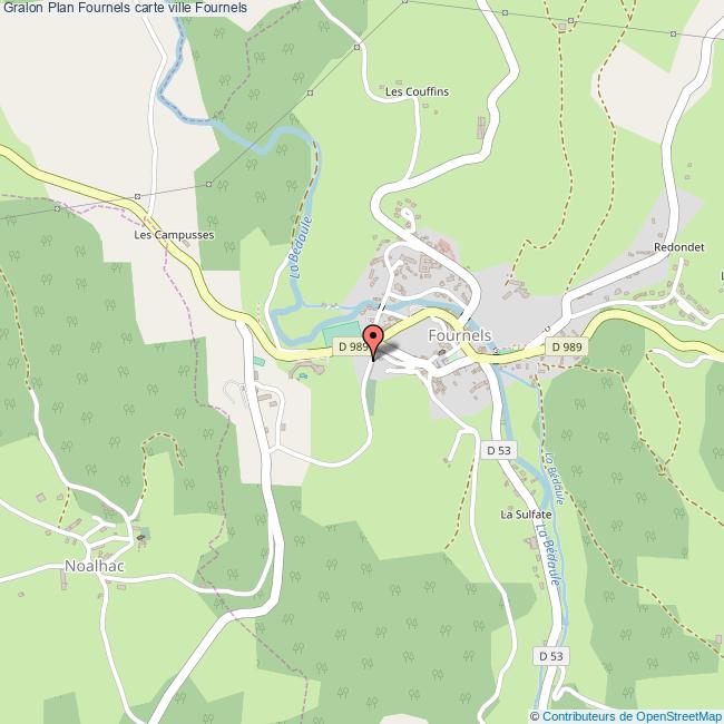 Plan Fournels carte ville Fournels