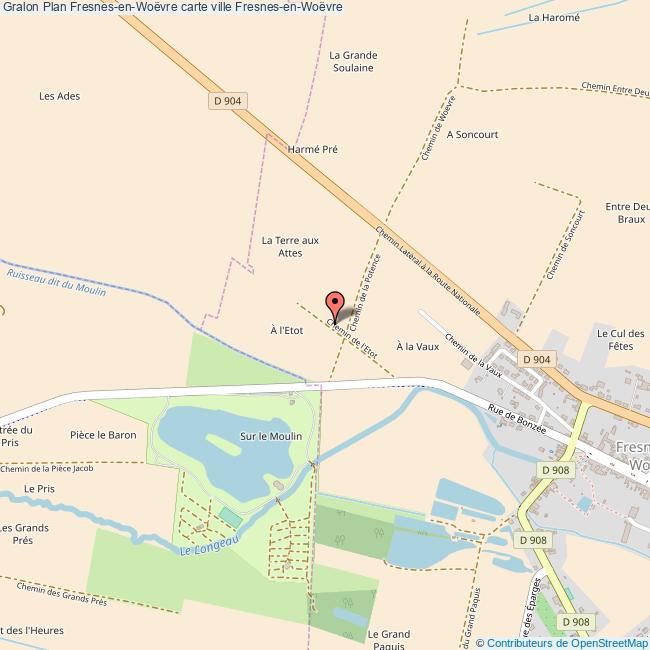 Plan FresnesenWoëvre carte ville FresnesenWoëvre
