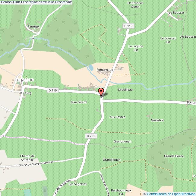 Plan Frontenac carte ville Frontenac