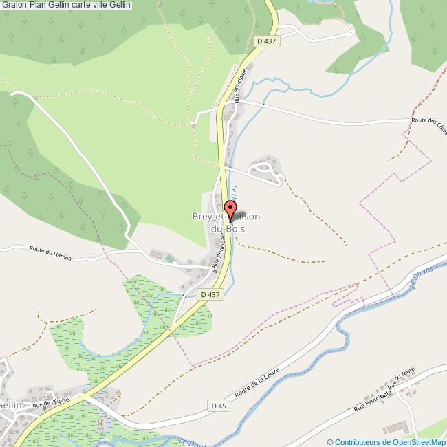 Plan Gellin carte ville Gellin