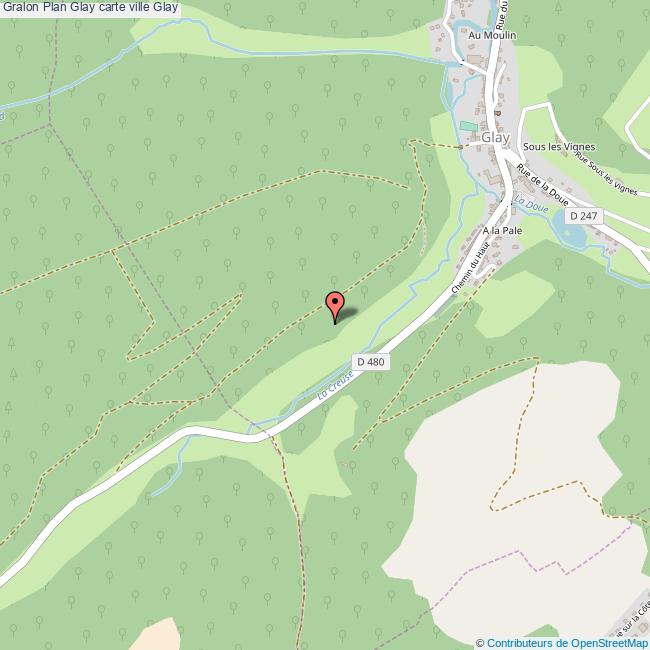 Plan Glay carte ville Glay