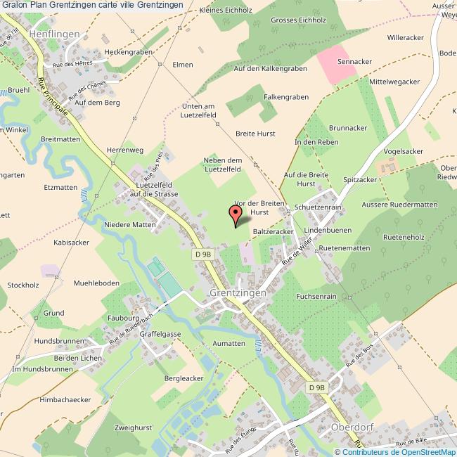 Plan Grentzingen carte ville Grentzingen