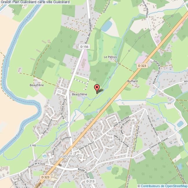 Plan Guécélard carte ville Guécélard