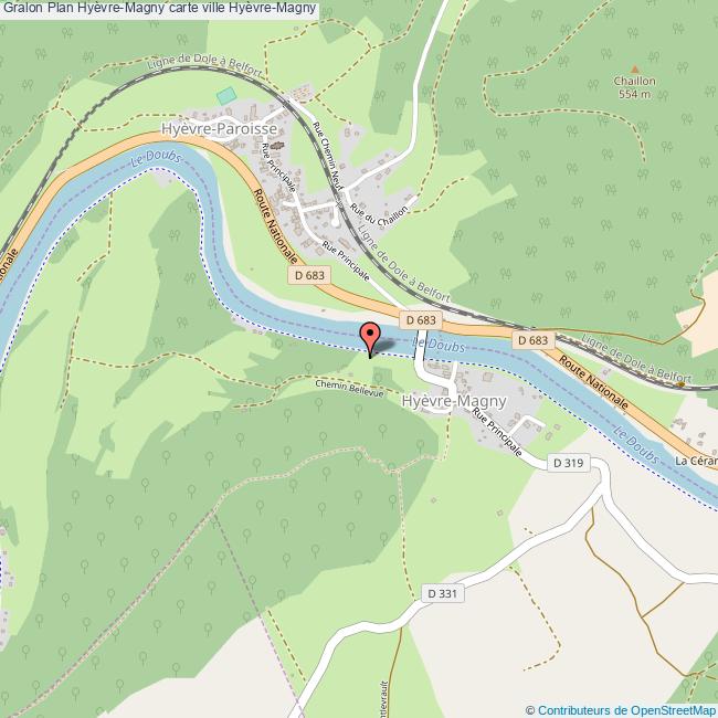 Plan HyèvreMagny carte ville HyèvreMagny