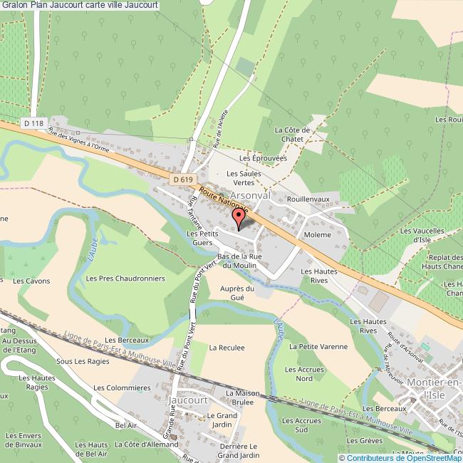 Plan Jaucourt carte ville Jaucourt