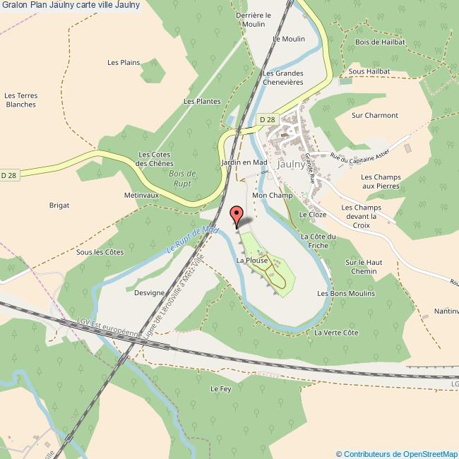 Plan Jaulny carte ville Jaulny