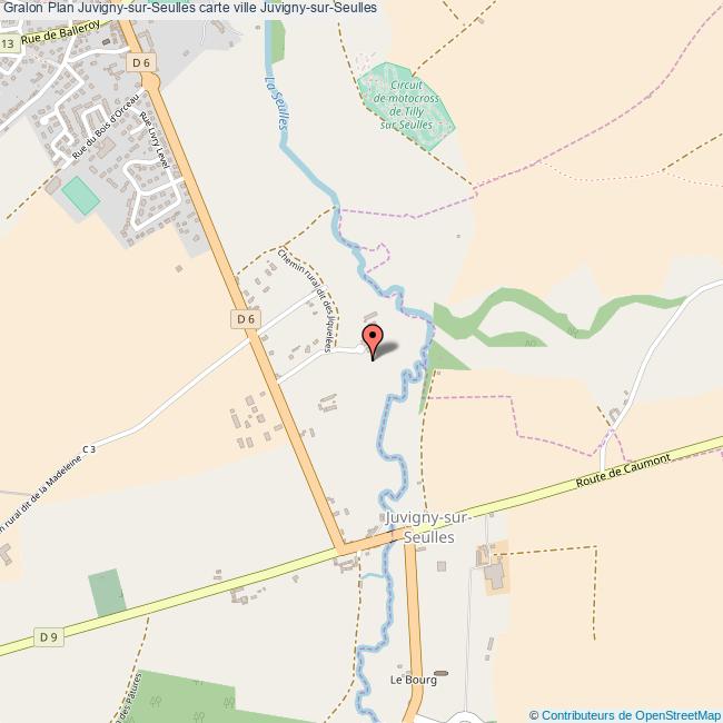 Plan JuvignysurSeulles carte ville JuvignysurSeulles