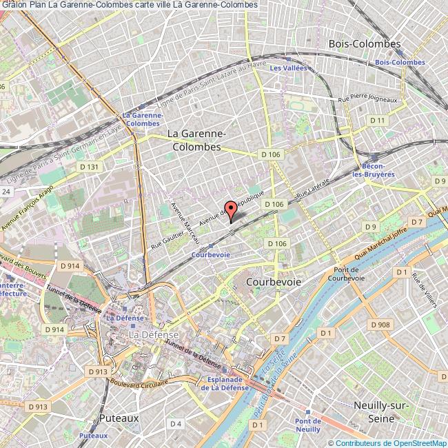 Plan La GarenneColombes carte ville La GarenneColombes