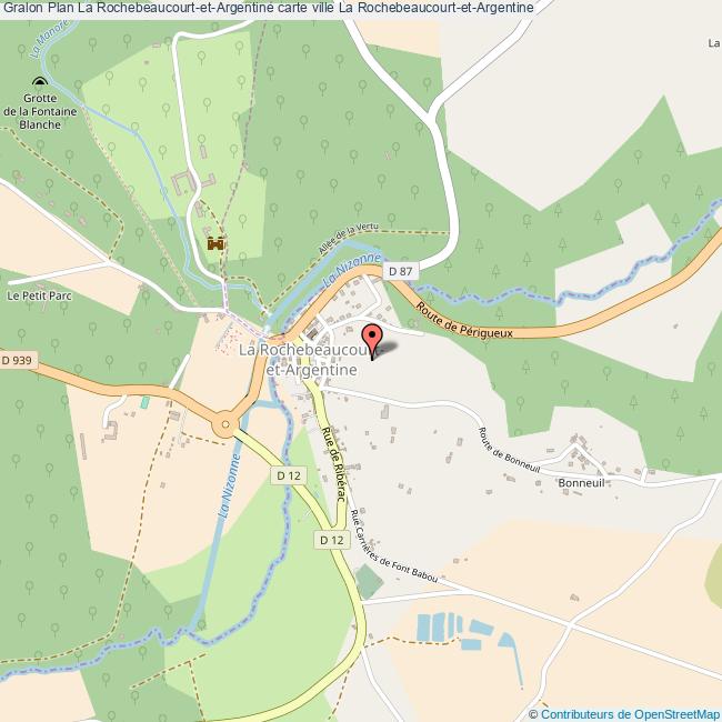 Plan La RochebeaucourtetArgentine carte ville La Rochebeaucourtet