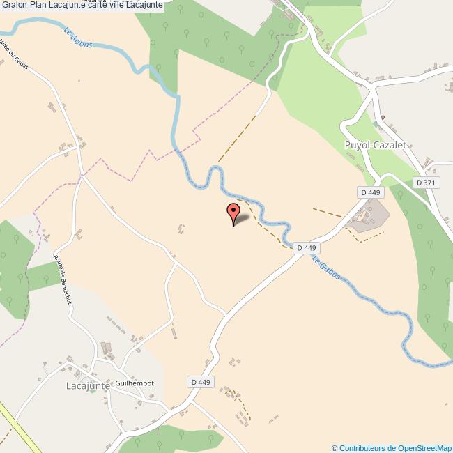 Plan Lacajunte carte ville Lacajunte