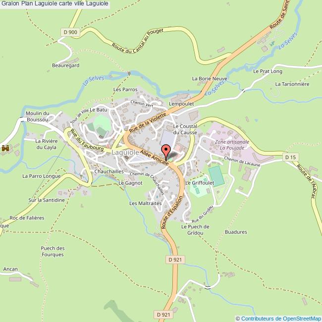 Plan Laguiole carte ville Laguiole