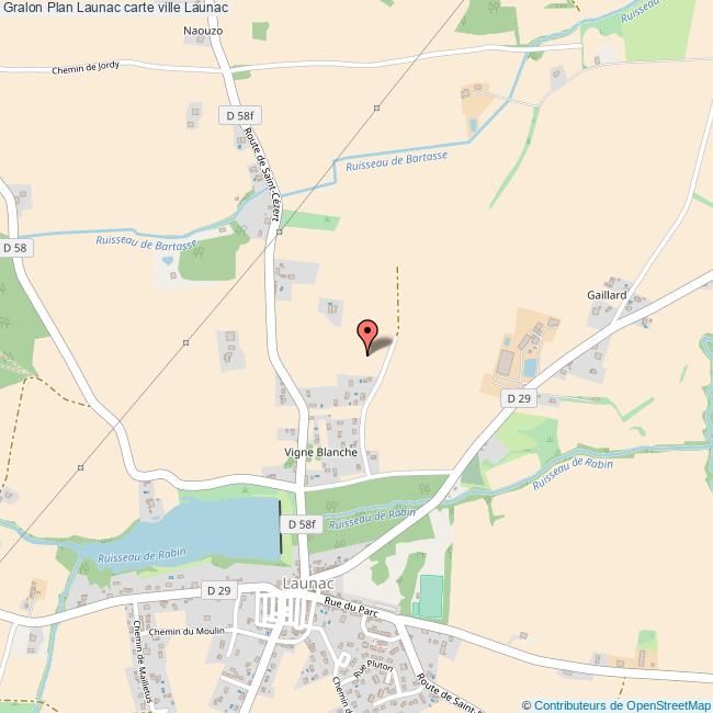 Plan Launac carte ville Launac